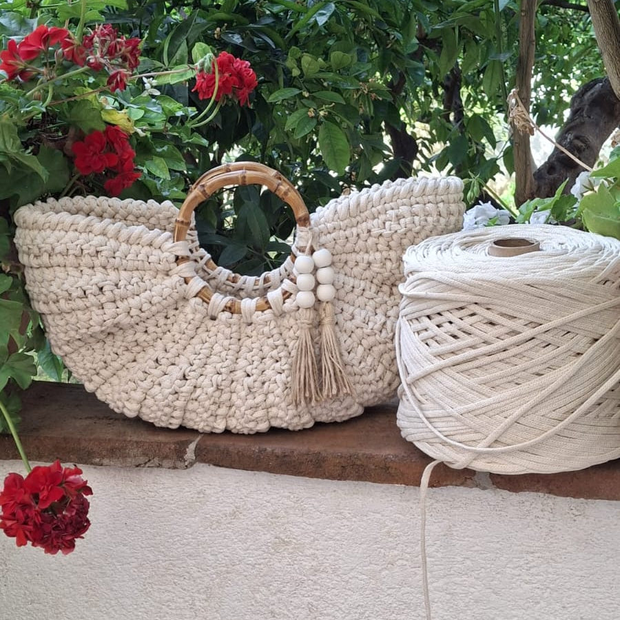 Cotone fettuccia 5mm panna