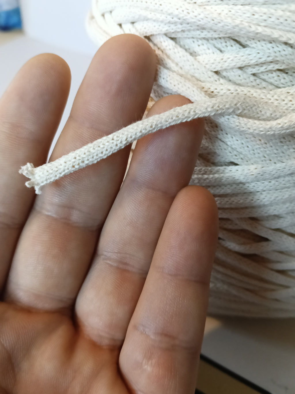 Cotone fettuccia 5mm panna
